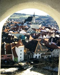 Krummau-Stadt-vom-Schloss-aus